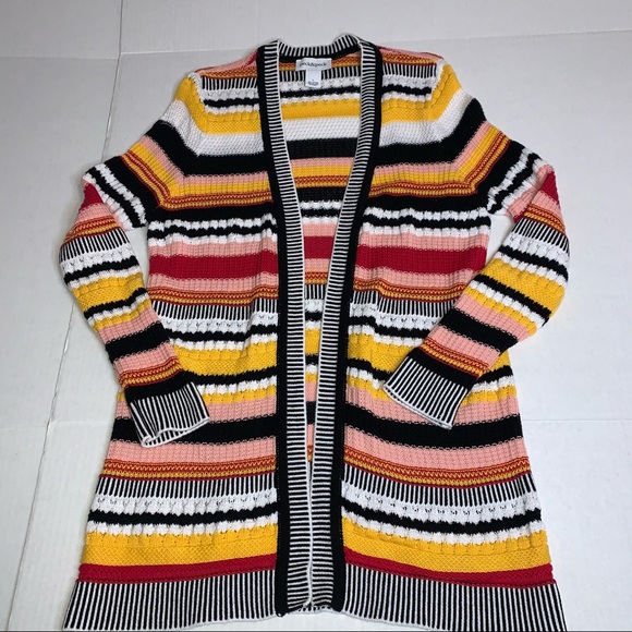Peck & Peck Multi Color Striped Knit Cardigan - Picture 6 of 12